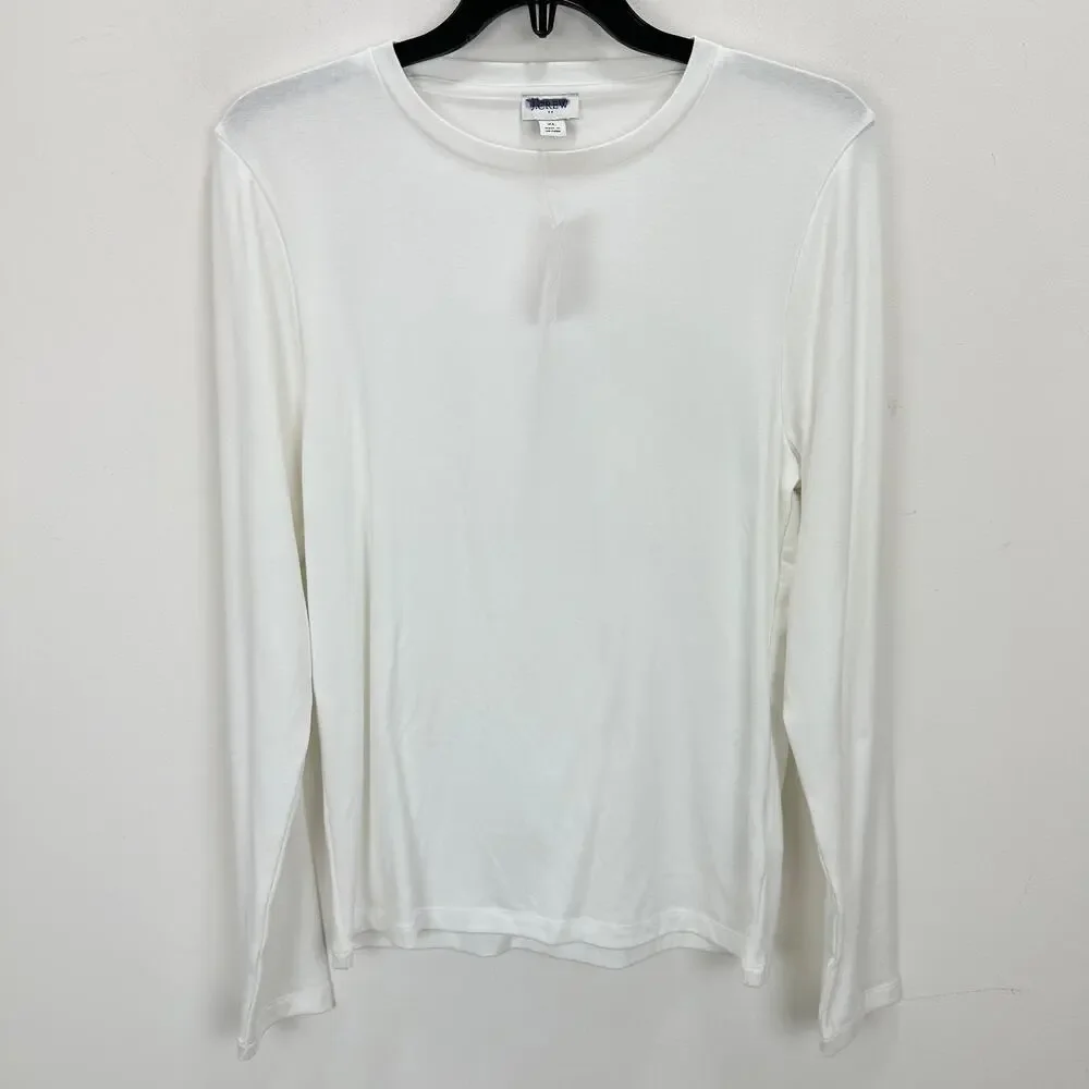 J.Crew Long-sleeve everyday tee Shirt Womens Basics White Crewneck Slim XL NWT